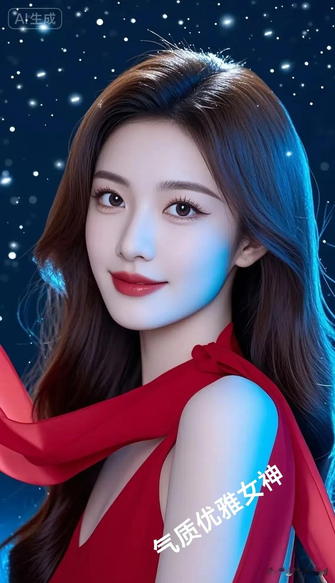 温柔可爱的女生你喜欢吗?星河为幕，红裙似火，长发如瀑裹挟着优雅气息。她是暗夜中