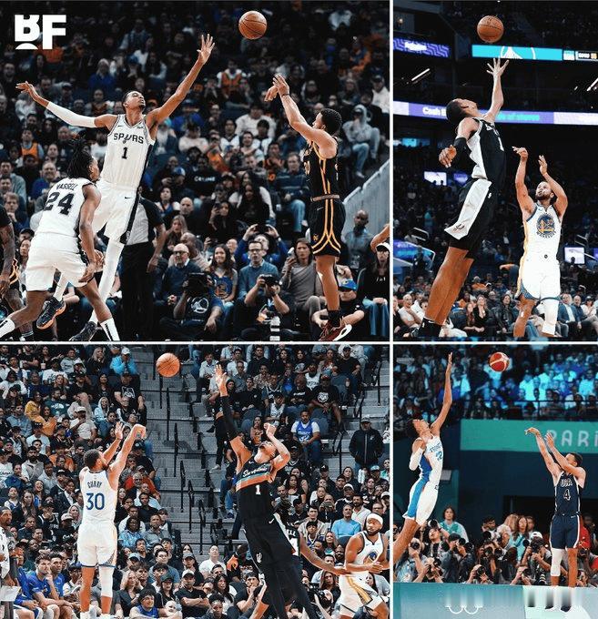 尽力了！文班亚马谈防守库里：“我已经尽力去封盖了，但是他把投篮的幅度，又往上