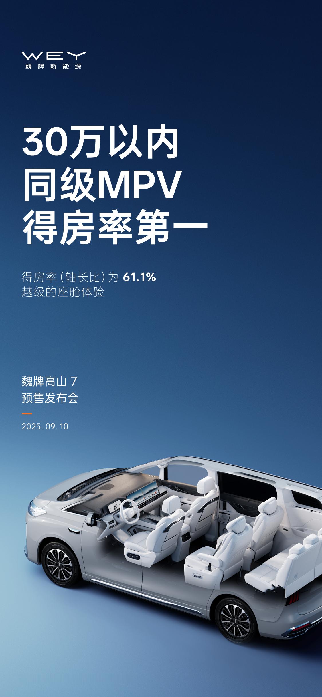 短车身与大空间，只能二选一？魏牌高山7让你不再妥协61.1%超高得房率，座座皆宽