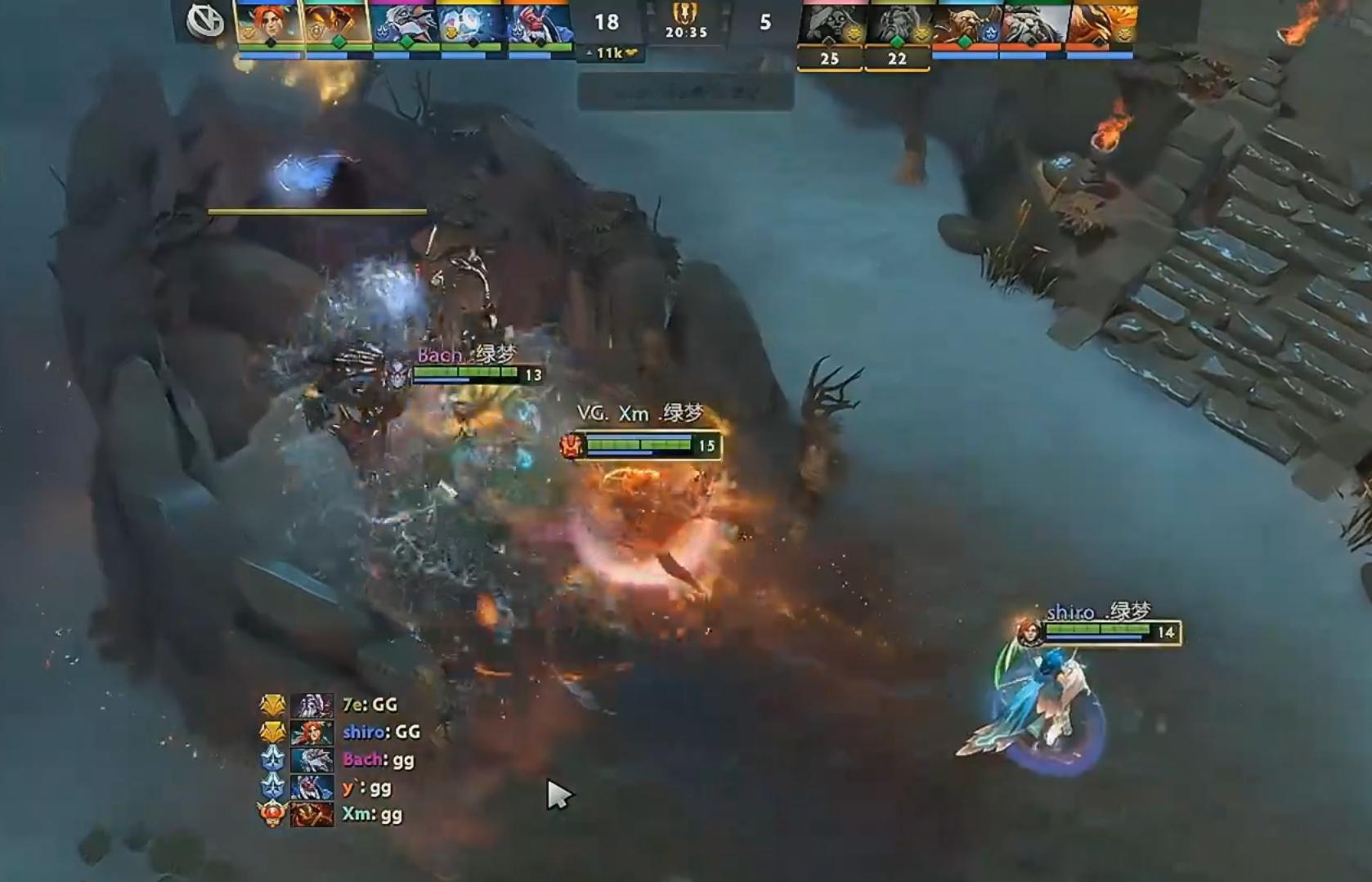 VG第一局20分钟速通MD，感觉这盘7e有点被打破防了，中路被抓以后直接敲了GG