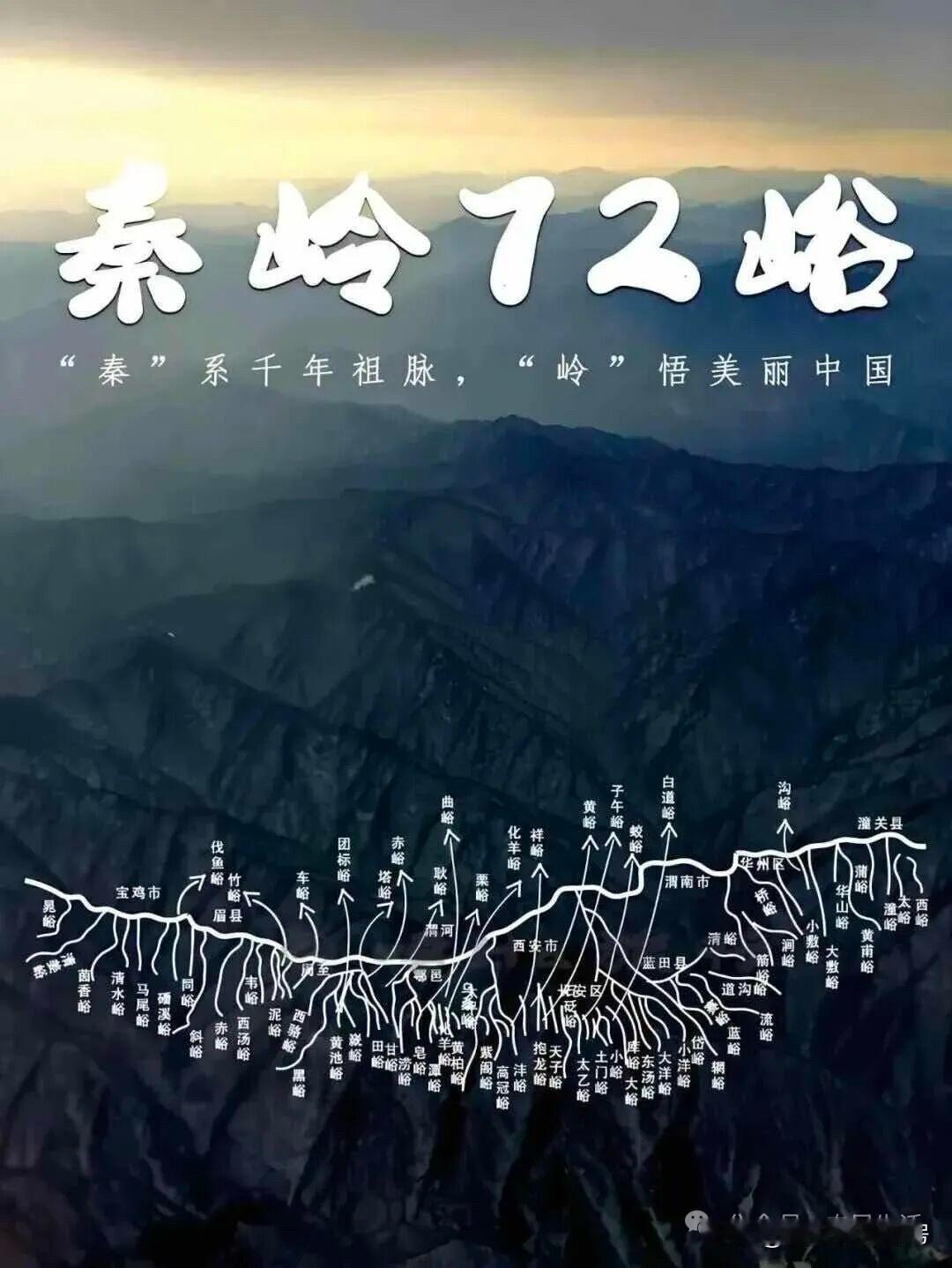 看到这样图，秦岭72峪终于搞明白了！其实呀，我们通常说的“秦岭七十二峪”里的