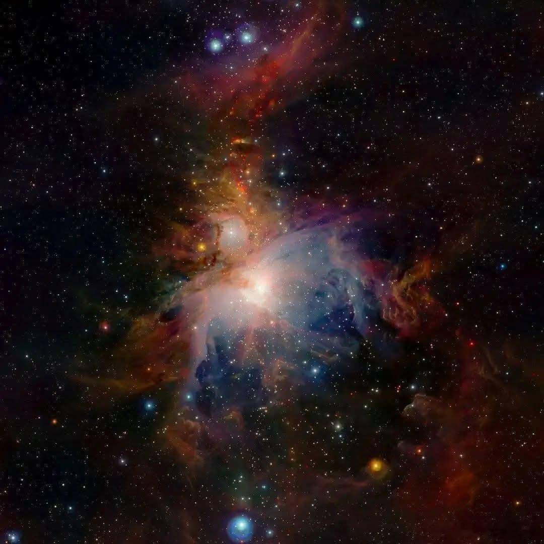 这张令人惊叹的猎户座星云红外视图来自ESO的VISTA望远镜。猎户座星云