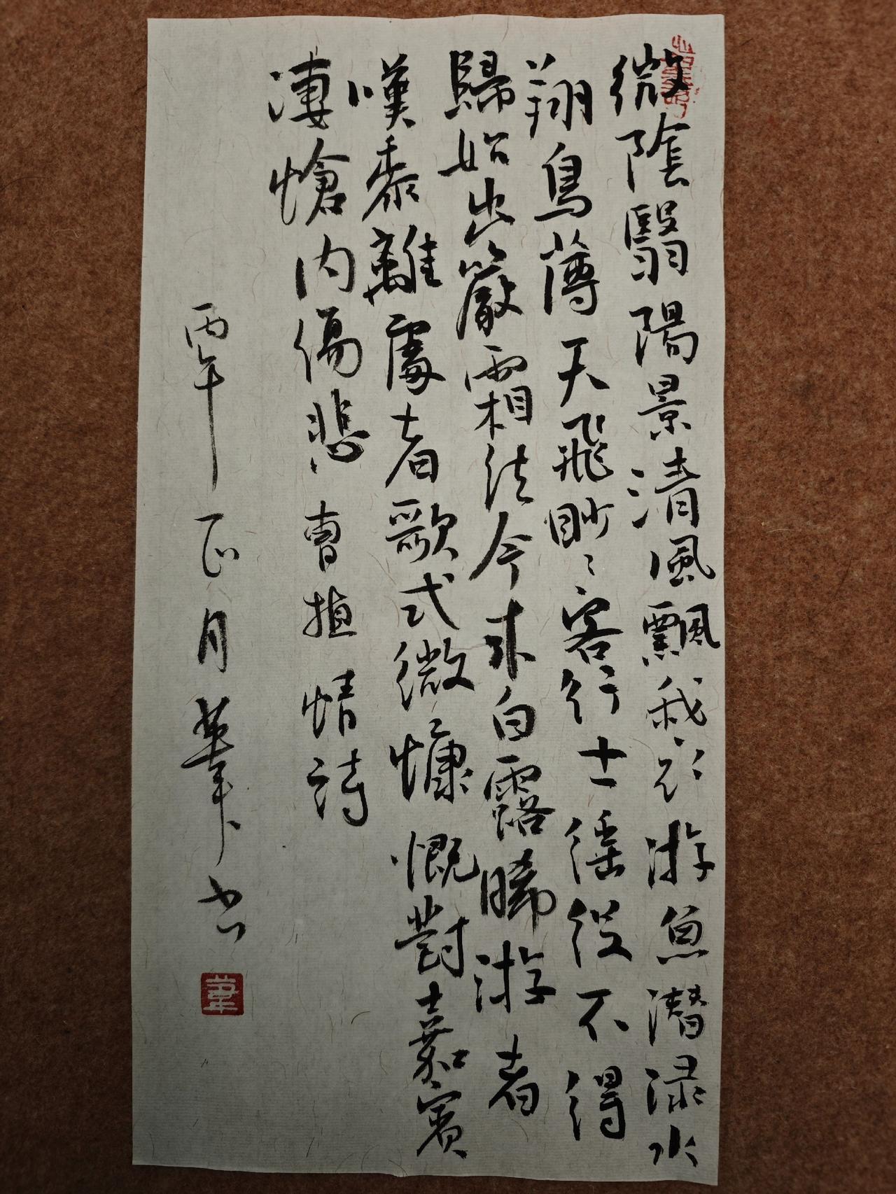 微阴翳阳景，清风飘我衣。游鱼潜渌水，翔鸟薄天飞。眇眇客行士，徭役不得归。始