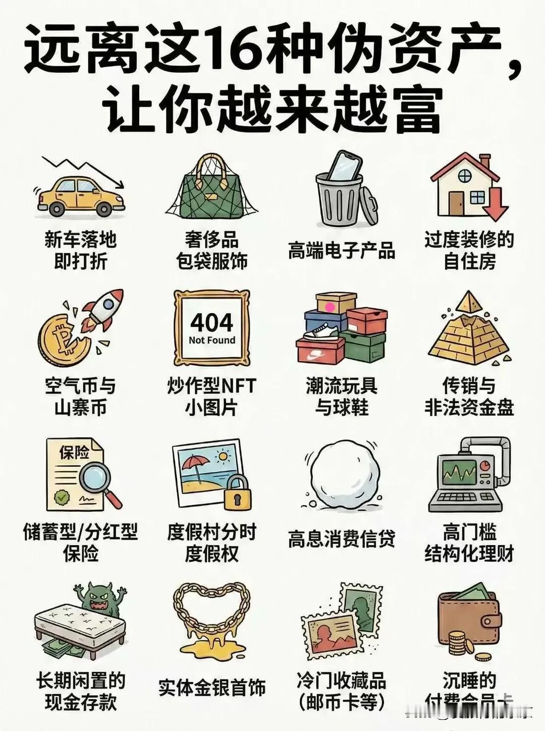 远离这16种伪资产，让你越来越富快看看👀你有多少？常