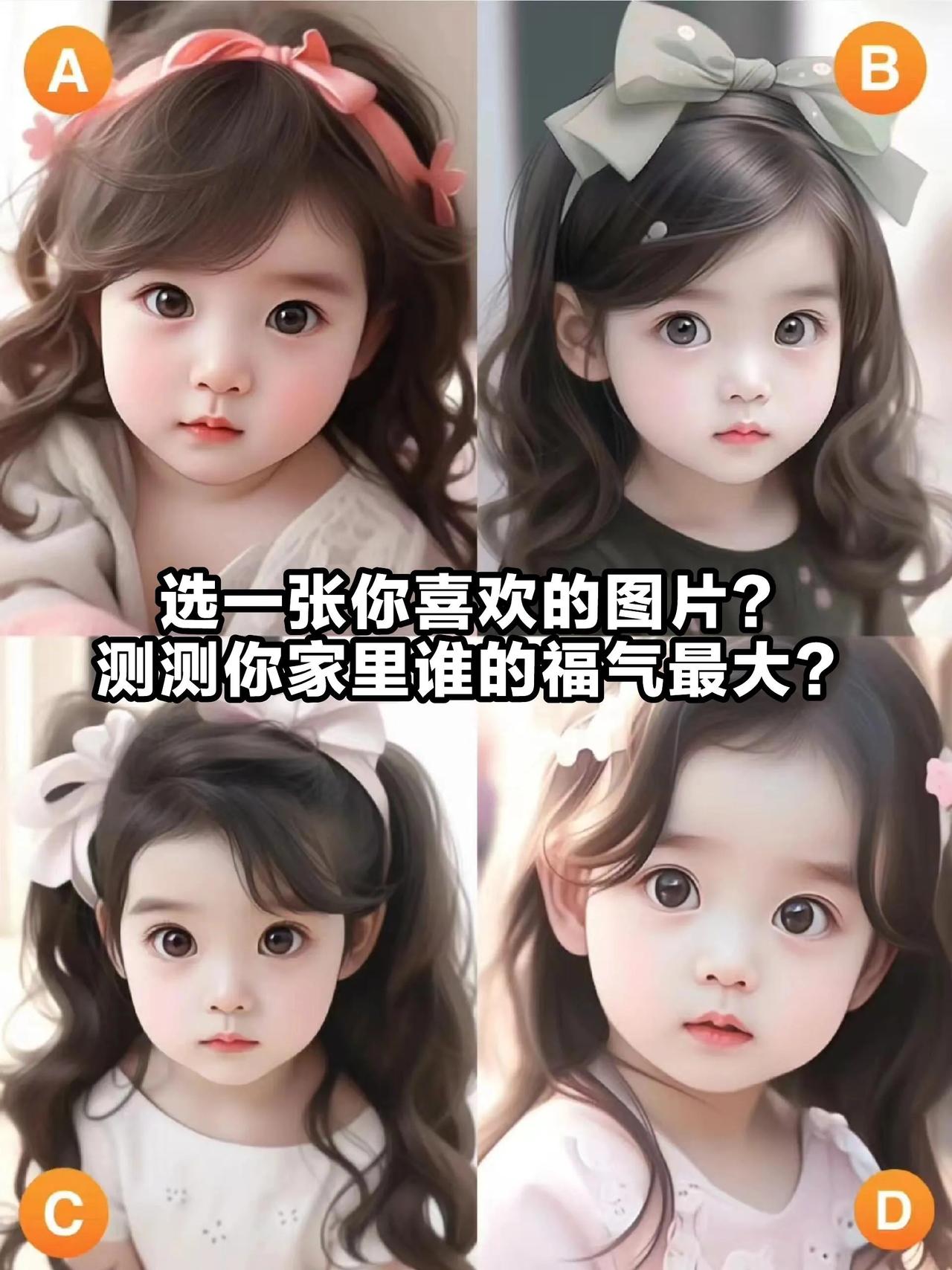 心理测试:测测你家里谁的福气最大？？测测你家里谁的福气最大？？？？下面四个