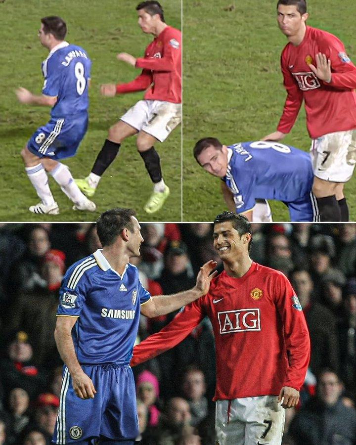 【英超往事】兰帕德“阻止”C罗被罚下场，这是令人难以置信的体育精神行为！当时C罗