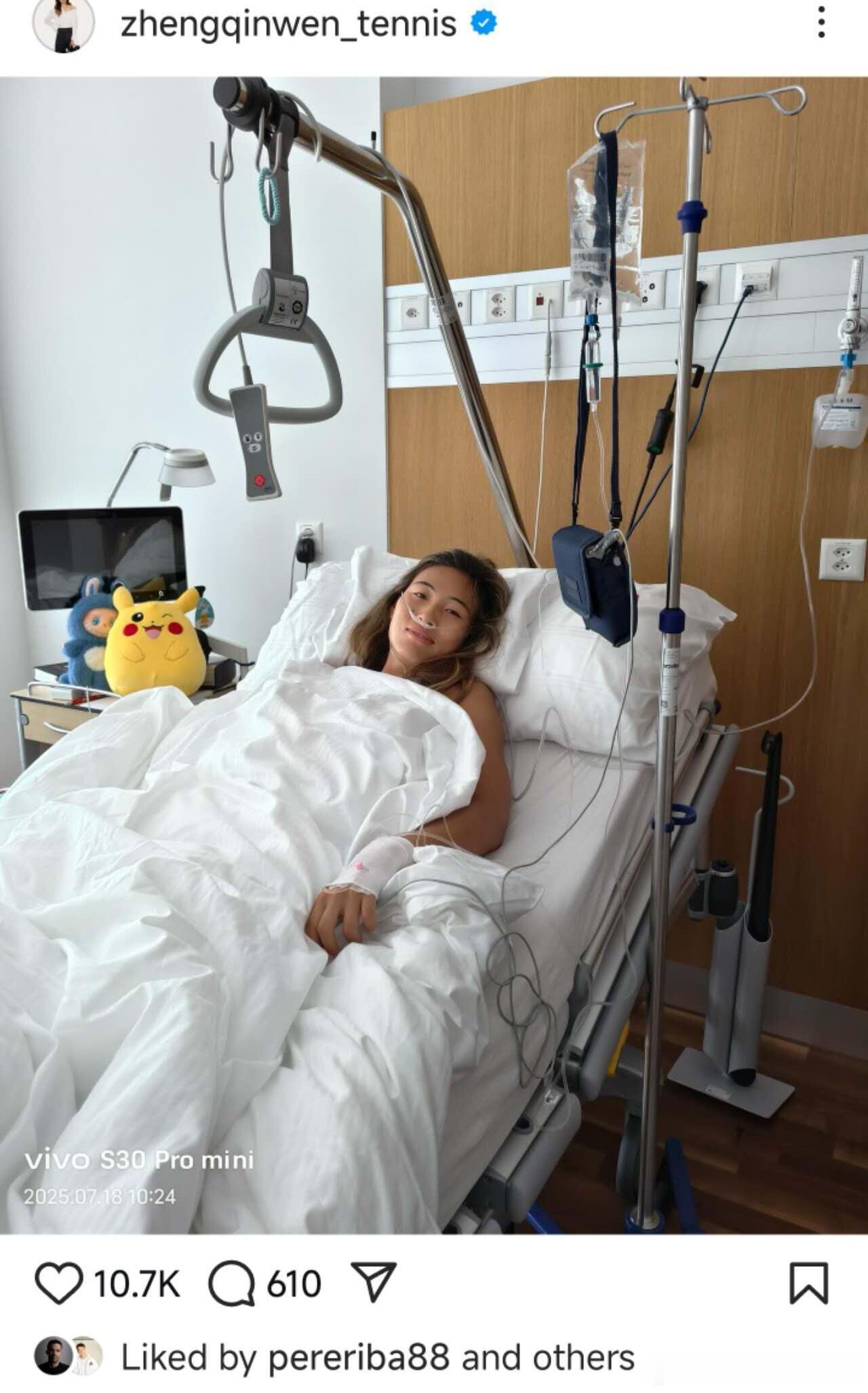 郑钦文手术地点被热心网友发现跟科达去年手术地一样，有眼尖的球迷扒出美国球员科达去