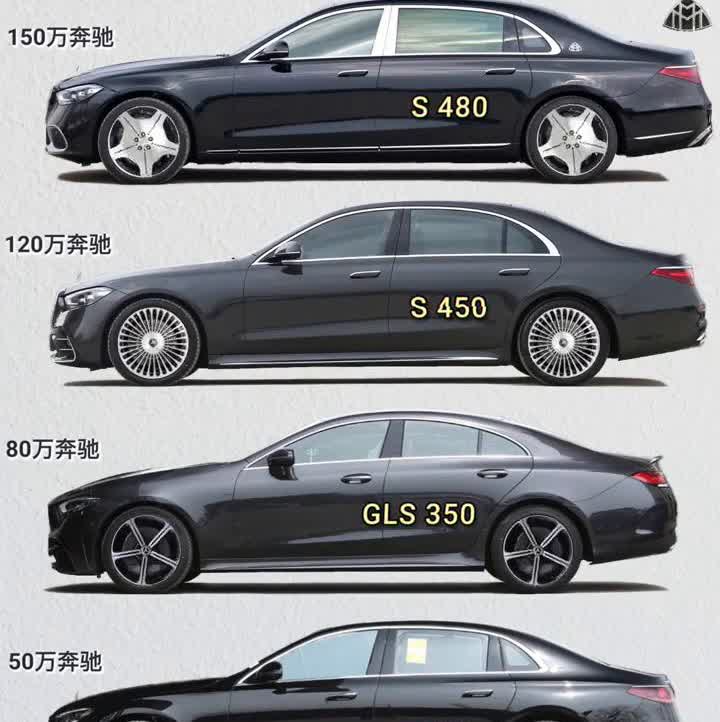150万奔驰，120万奔驰，80万奔驰，50万奔驰，35万奔驰。