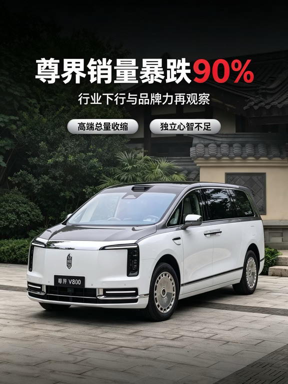 #尊界销量暴跌90%真不是一句"新车热度退潮"就能解释的。往深了看，是两个层面叠加的结果。第一层，行