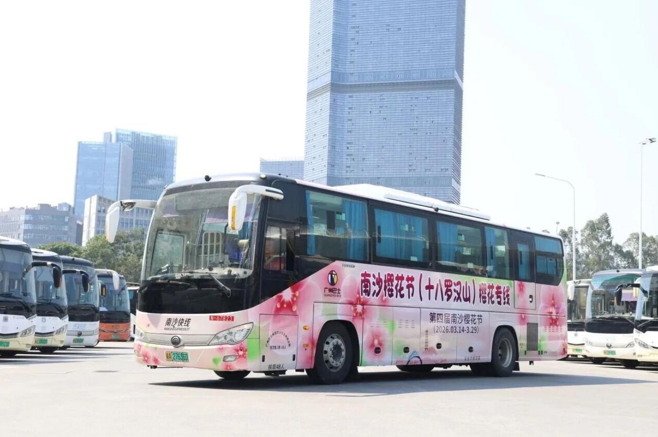 【去大岗樱花节不用开车！接驳专线5元直达】第四届南沙樱花节正式在十八罗汉山启幕，