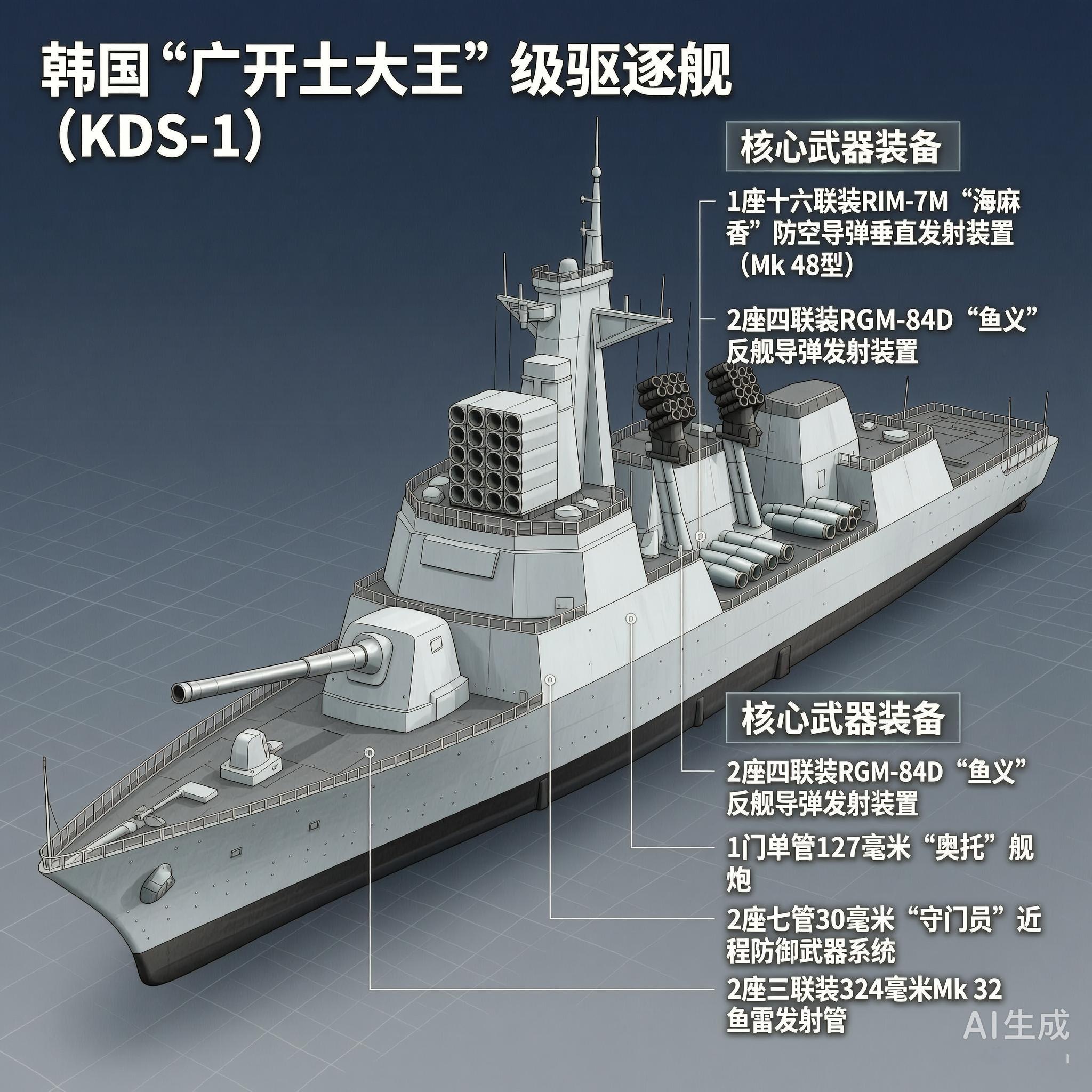 军事ai新视野韩国“广开土大王”级驱逐舰“广开土大王”级驱逐舰是韩国自行设计建