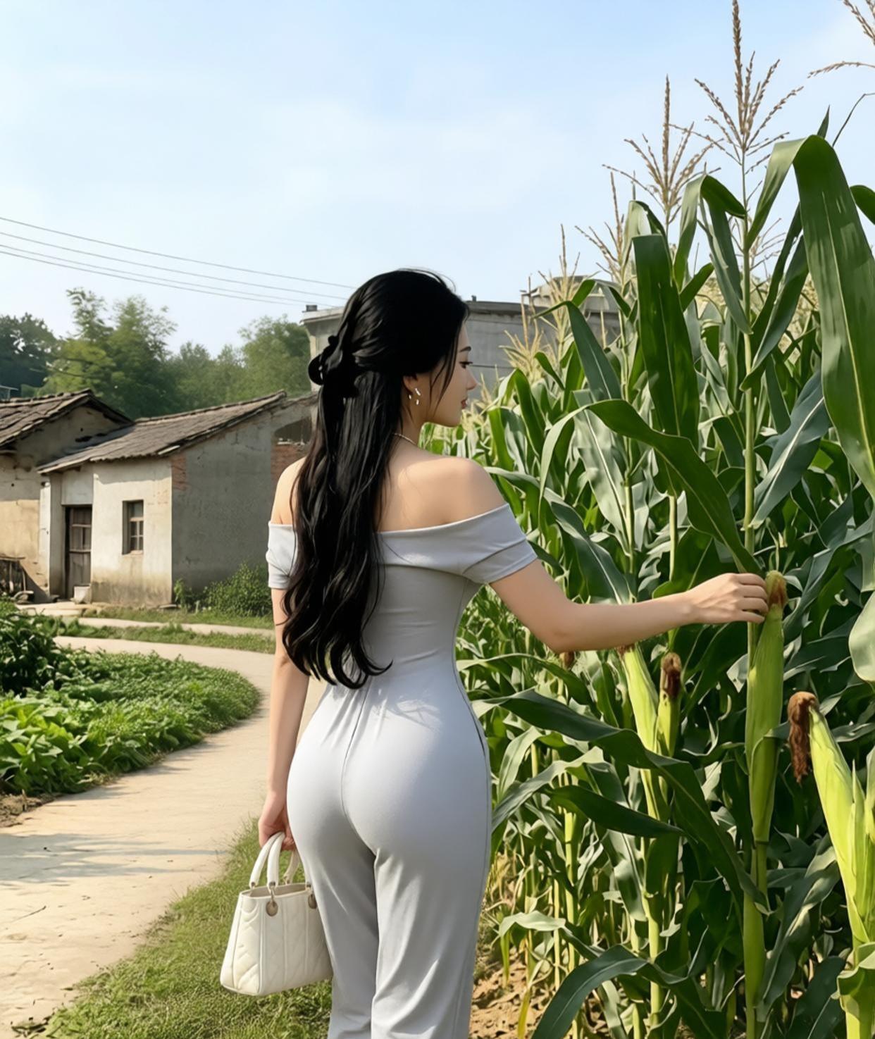 父母种的高山糯玉米，己经成熟了。先掰一穗尝尝鲜。明天早上开始，帮父母进城售卖新鲜