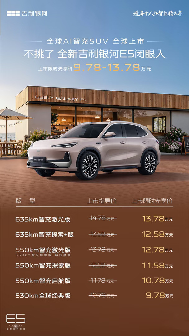 27款吉利银河E5上市价格💰车到快预约试驾🚗