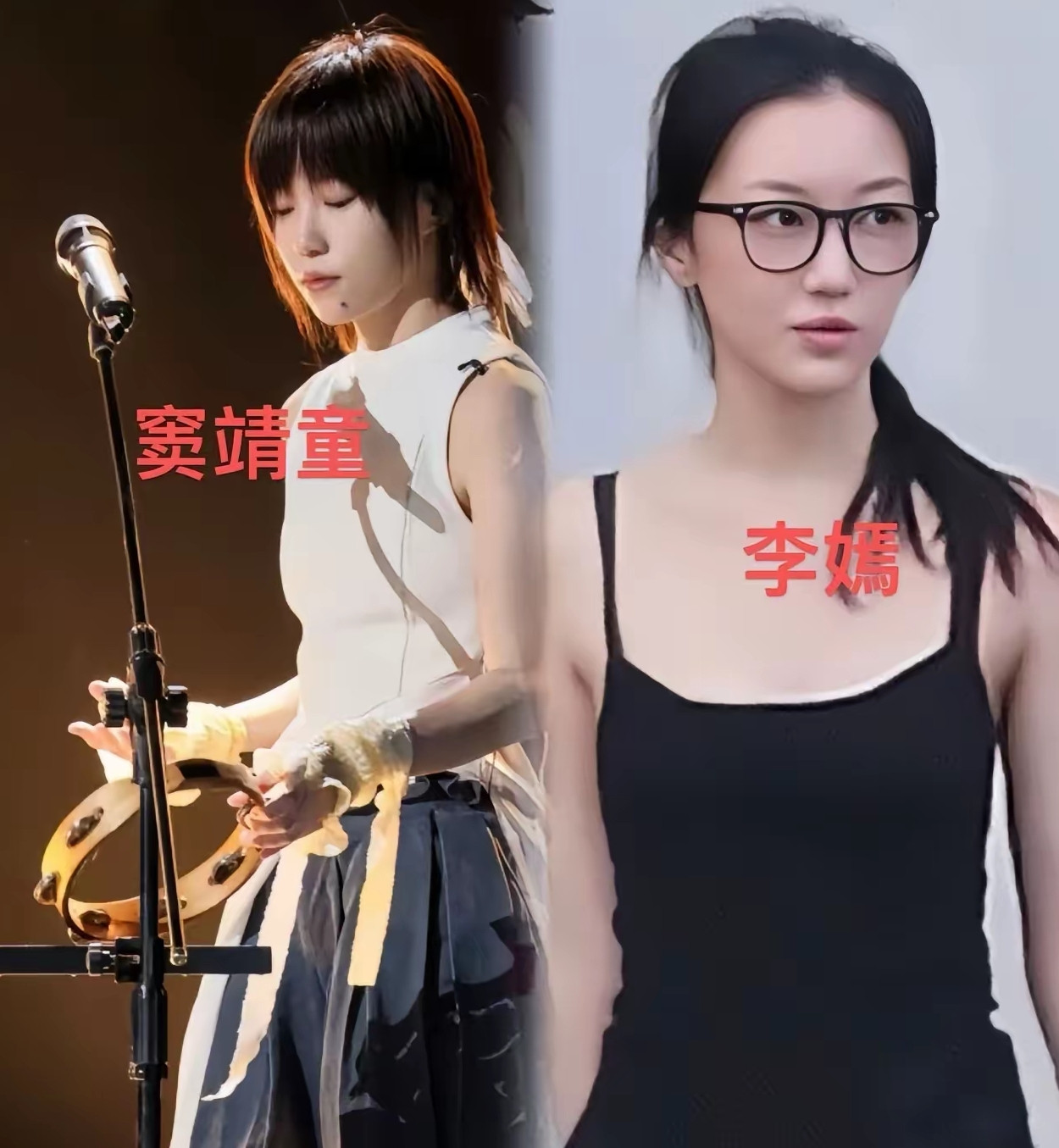 王菲的两个女儿，各自以不同的方式延续着她的印记。左边是窦靖童，今年29岁，短发利落，气质偏中性，是一