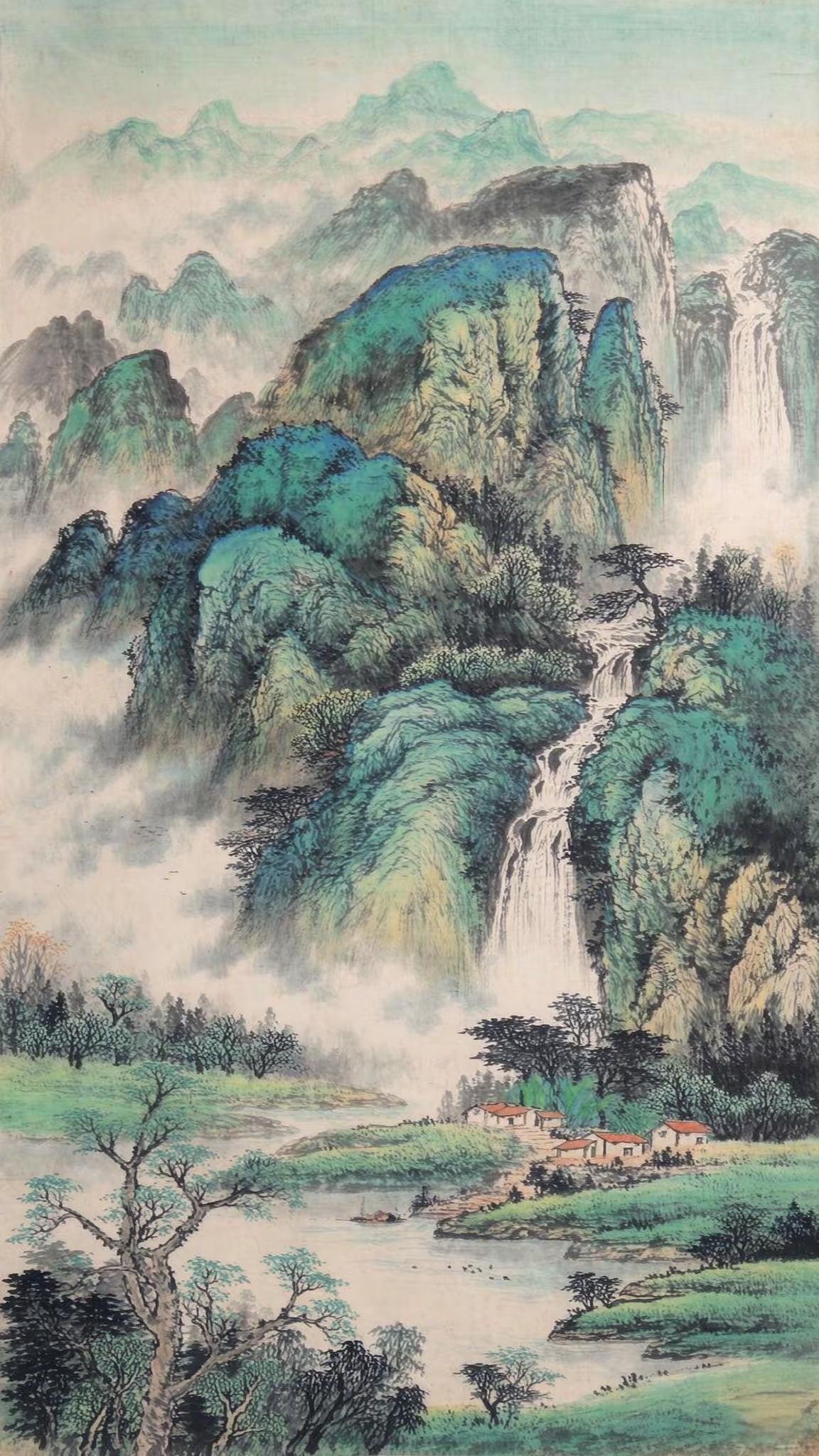 《桃源春晓》玄关山水国画山水山水写意传统国画山水意境山水画