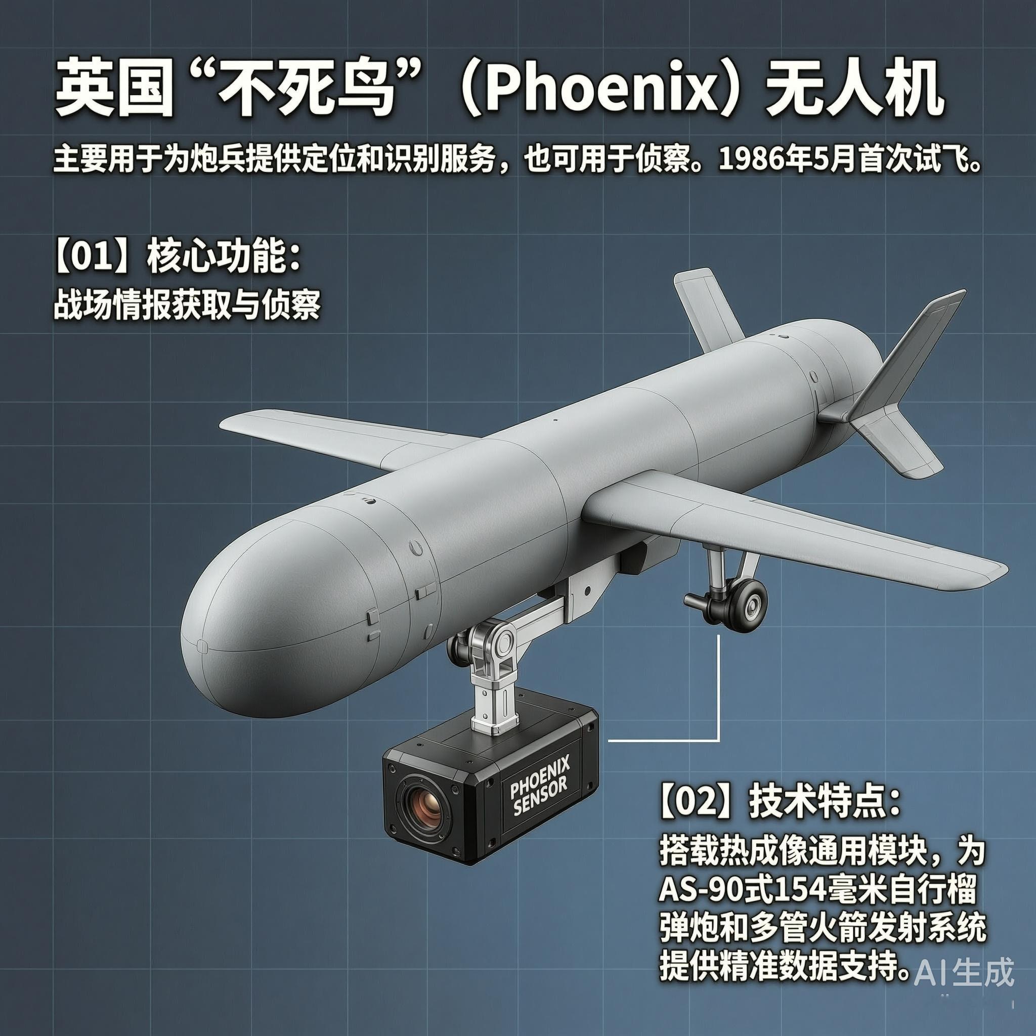 军事ai新视野英国“不死鸟”无人机“不死鸟”（Phoenix）无人机主要用于为