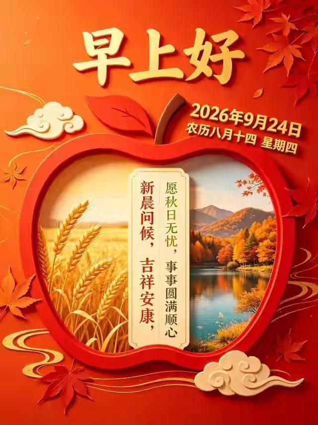 晨光徐徐，清风拂面，秋意渐浓，岁月安然，喜乐相随，岁岁从容！🍂🌹?