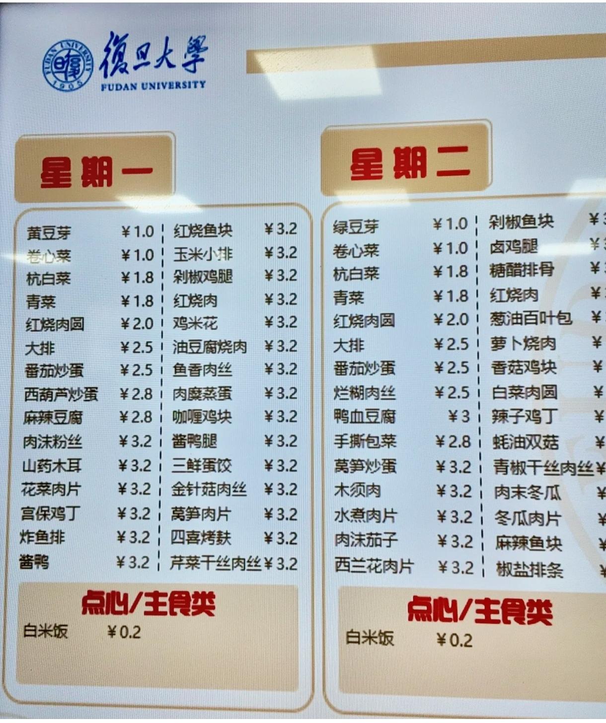 真实惠，两毛钱一碗的白米饭，难道不亏钱吗？现在大米多少钱一斤？复旦大学有伙食补贴