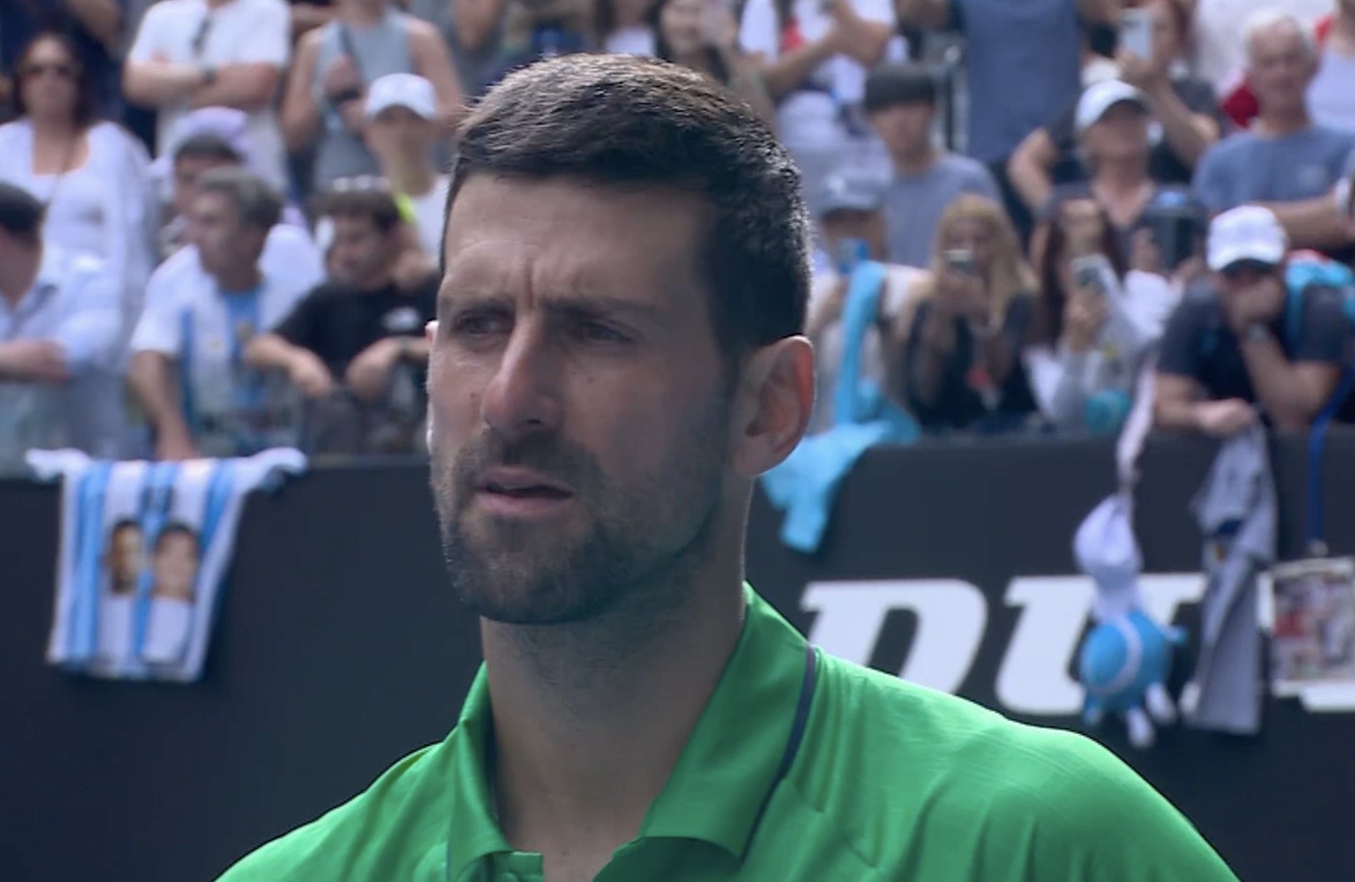 穆塞蒂退赛后，德约科维奇在现场采访中表示：“除了为他感到难过外，我都不知道该说什