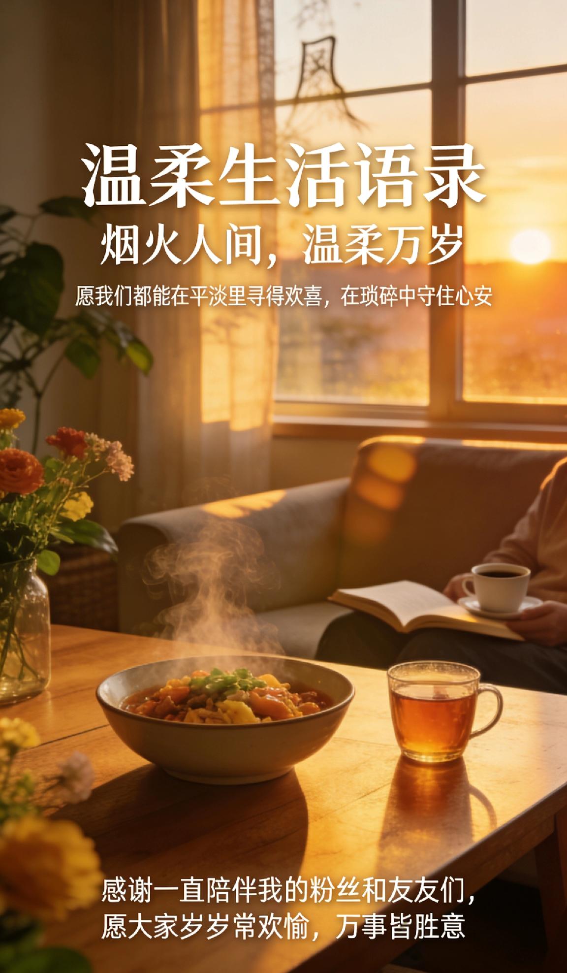 生活从不需要轰轰烈烈的盛大，温柔往往都藏在细碎的日常里。清晨的一缕暖阳，傍晚的一