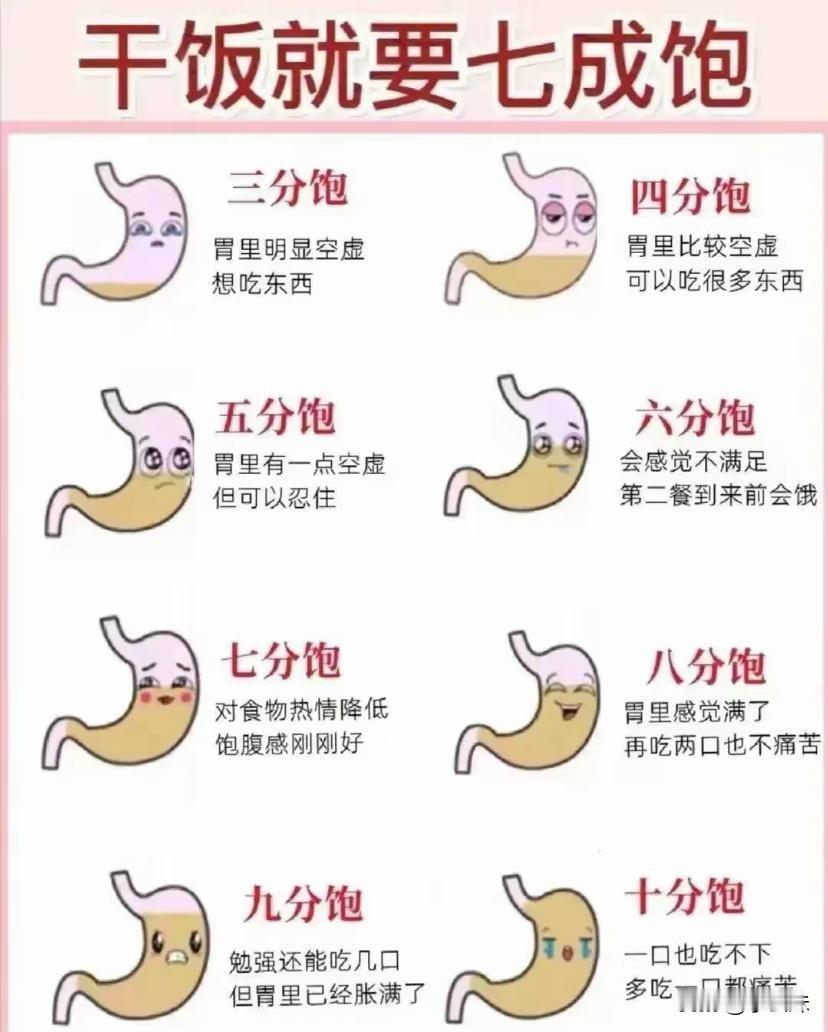 咱们的胃只需要吃的，刚刚好就行了