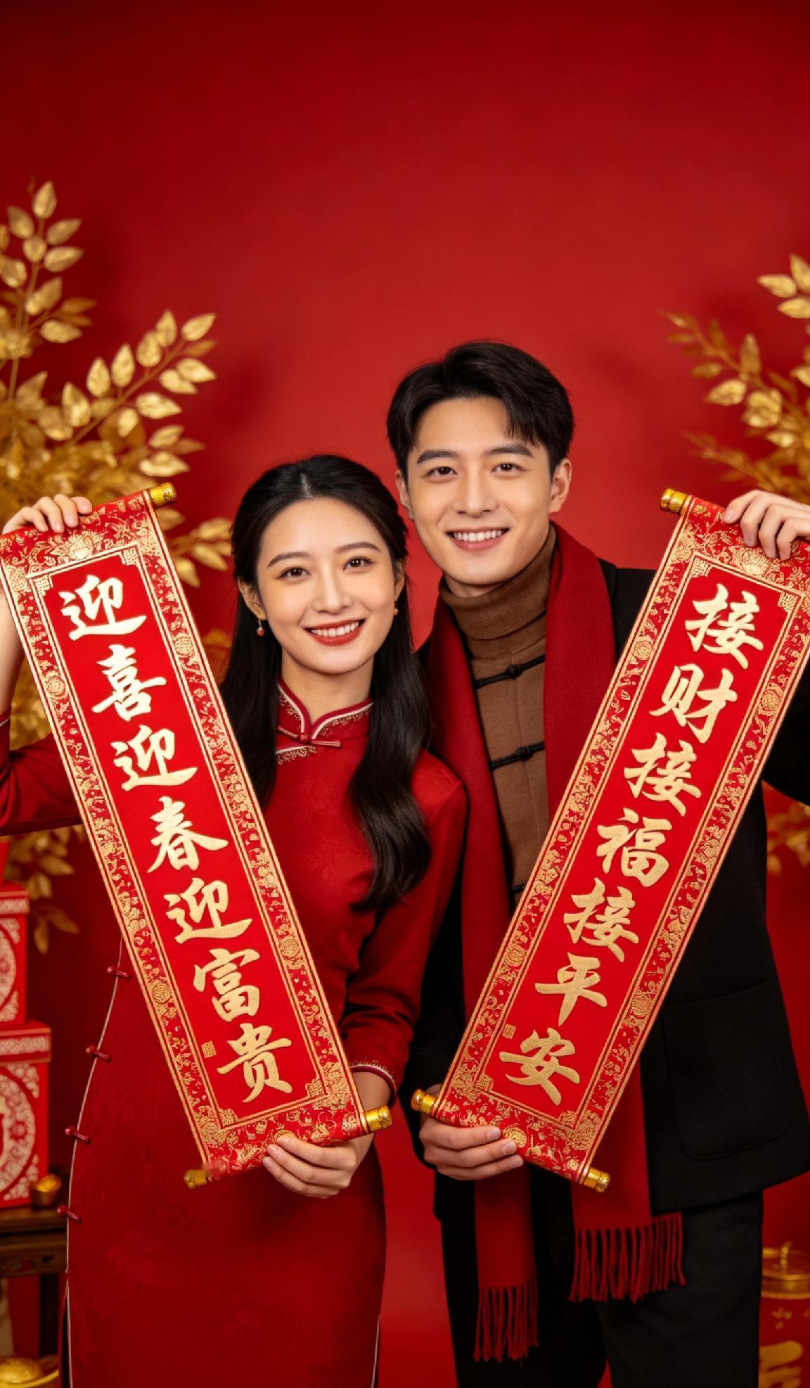 迎喜迎春迎富贵，诚邀下联下联：接财接福接平安友友请邀对下联对联求下联