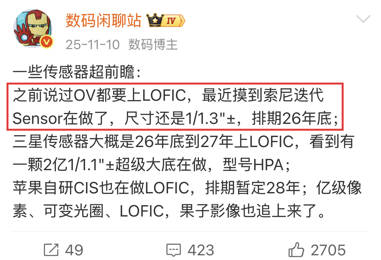 好家伙，IMX09C最终命名LYT-L910，索尼首颗LOFIC传感器，5000