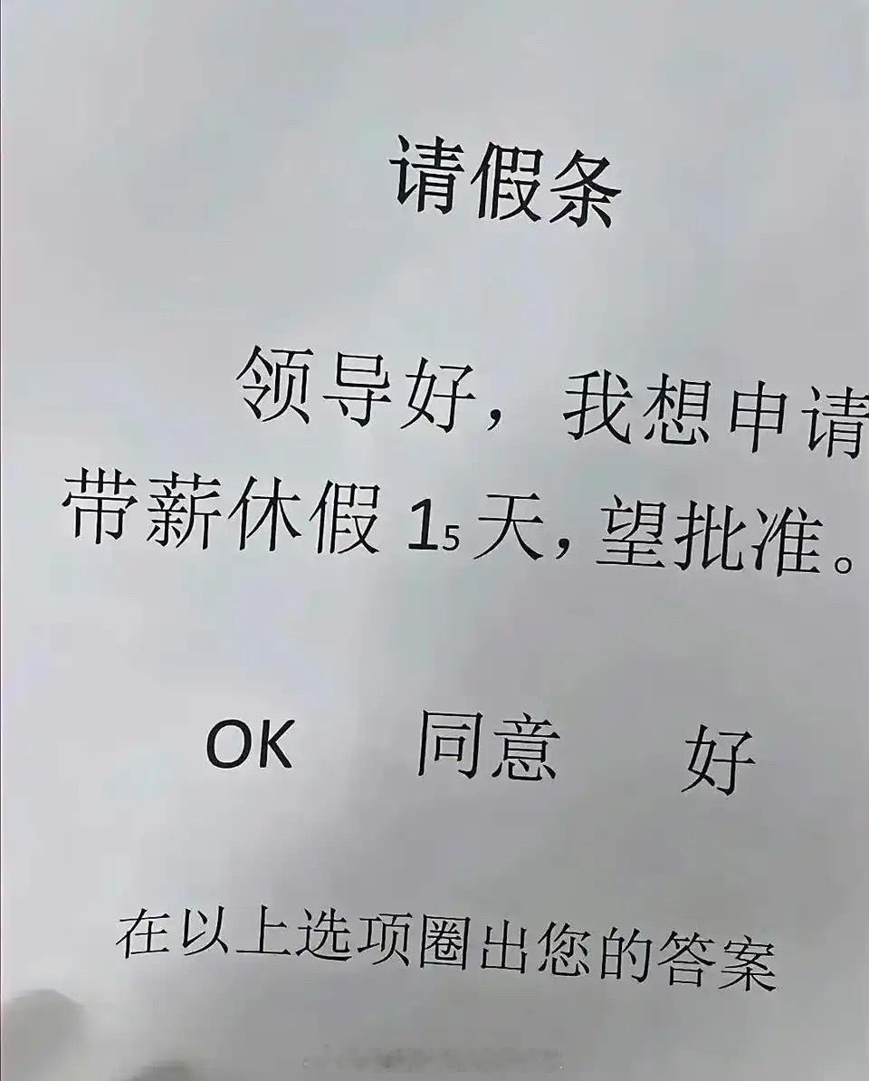 有没有人来说一下，这种请假条有领导会批吗