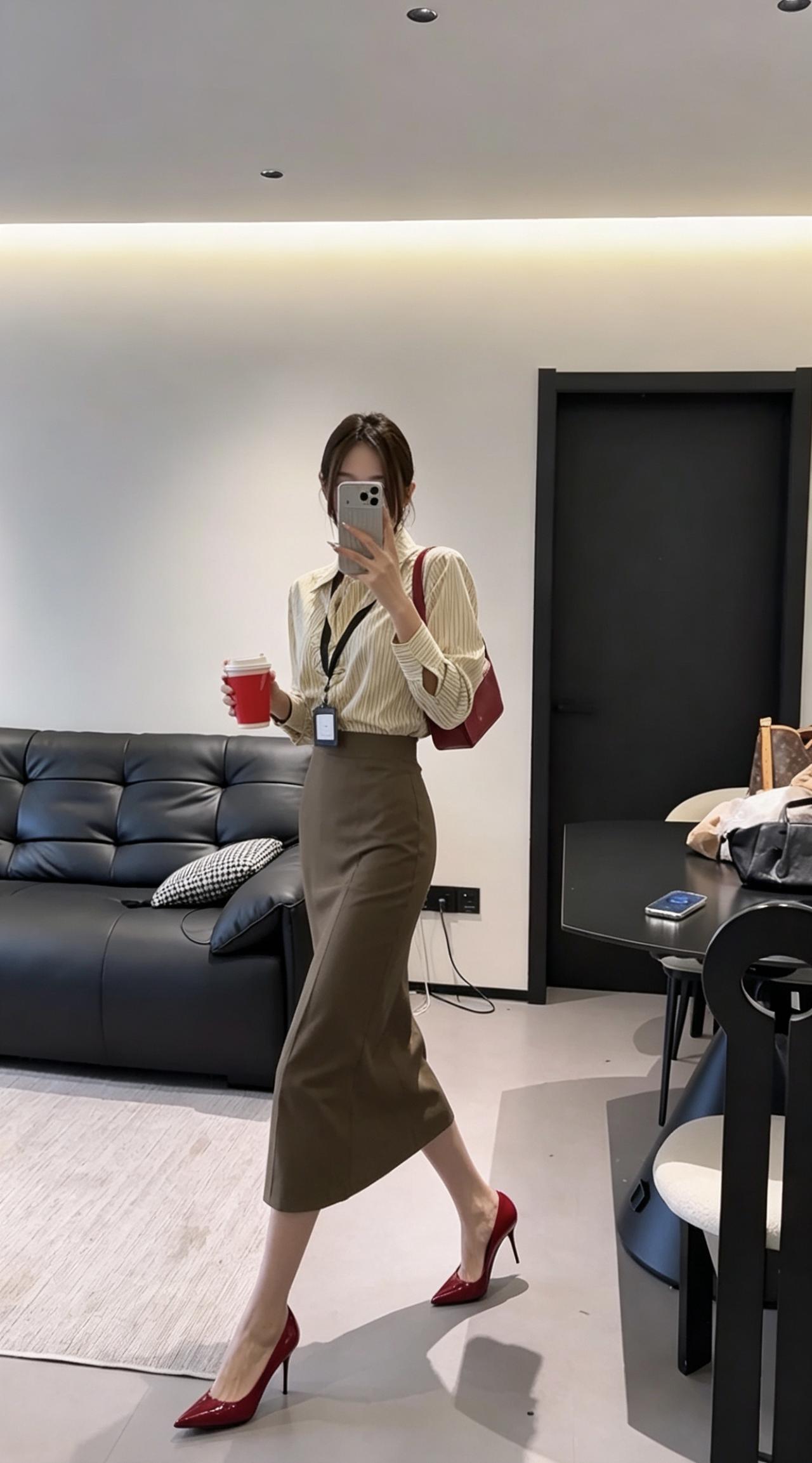 今日推荐是气质通勤穿搭，简约高级，日常多场景百搭不挑人。整体穿搭走简约轻熟风