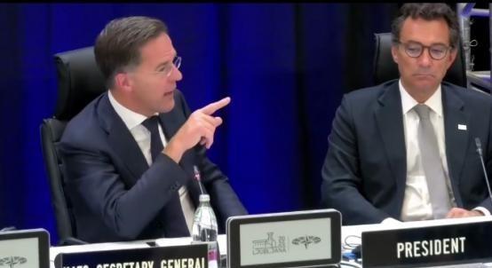 北约秘书长马克·吕特于10月14日晚在简报会上明确表示，在中国武统台湾期间，中国