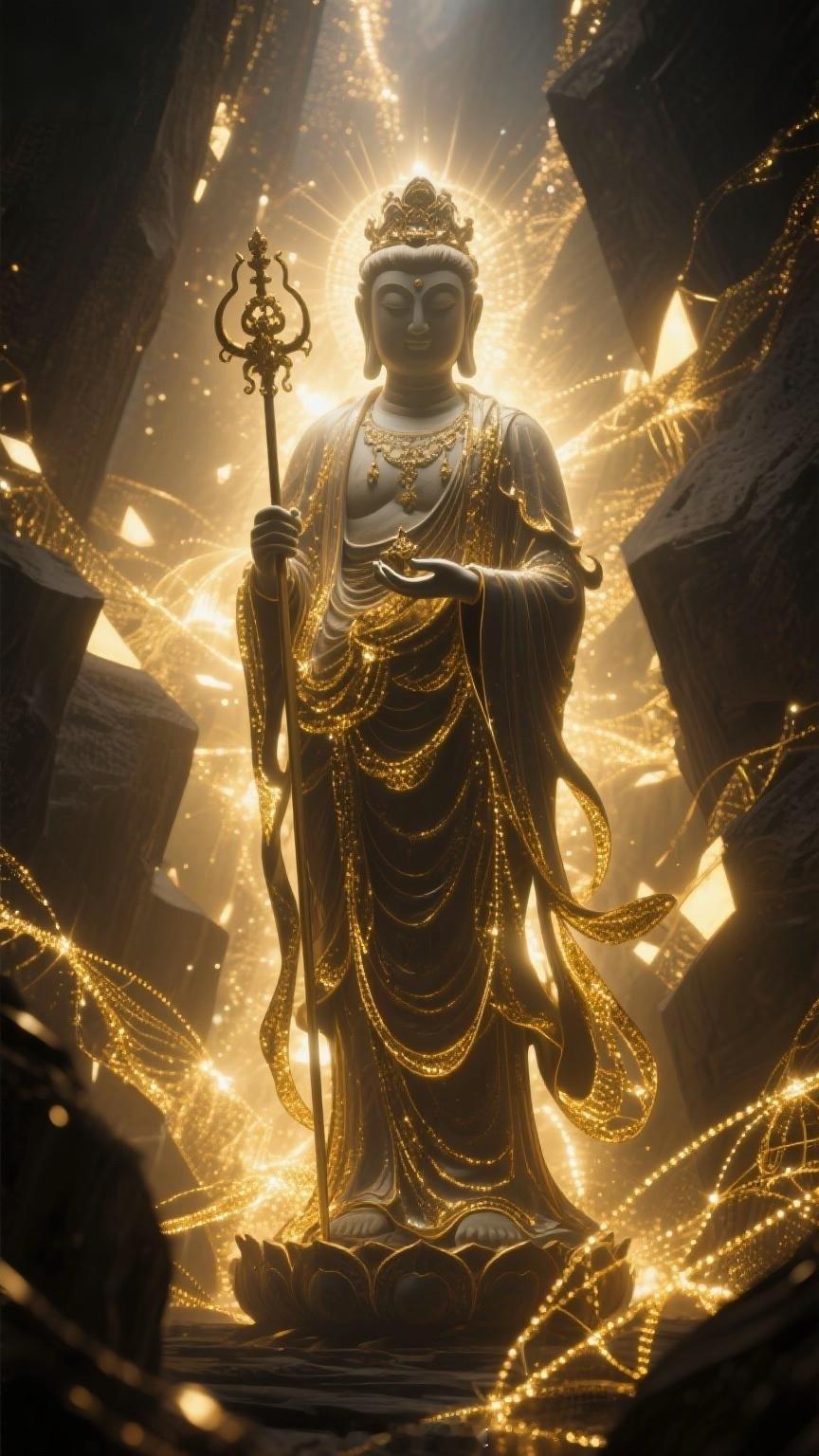 随喜礼赞接好运菩萨，祈愿无灾无祸，人心和善，恶业消除，善根增长，众生皆得福果​