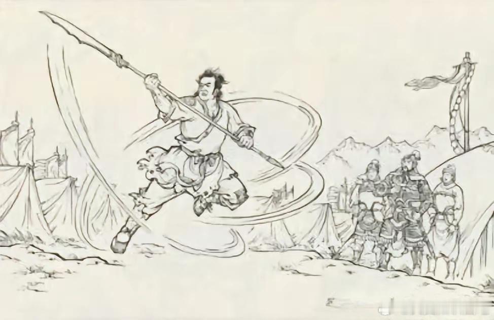 历史金门镇傅总兵接到岳飞文书正在筹集粮草，突然营中大乱，一名身材高大，衣着破烂