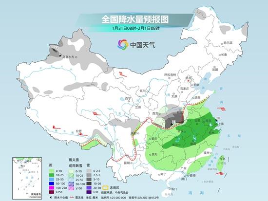 中东部较大范围雨雪天气上线, 南方先暖后冷 全国天气一览