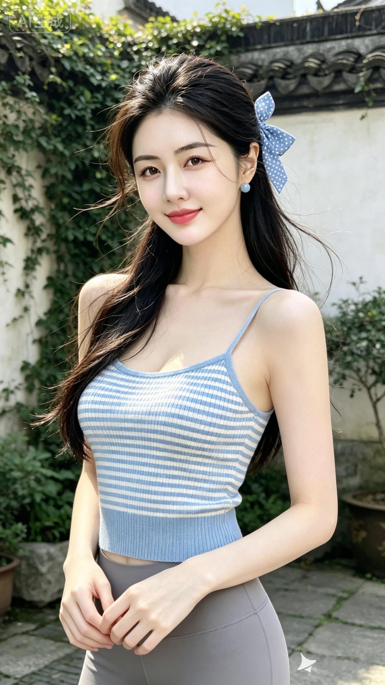 这姑娘穿得真清爽！