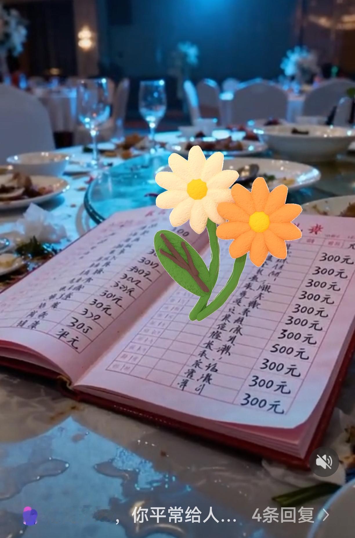 现在是人情薄如纸！昨天我姑娘结婚，在酒店订了35桌，每桌花费1000。万万