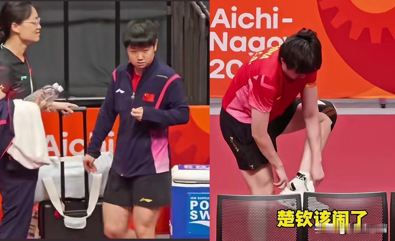 果然真情都藏在细节里，今天混双打完，莎莎收拾完东西都已经走了几步远了，结果一回