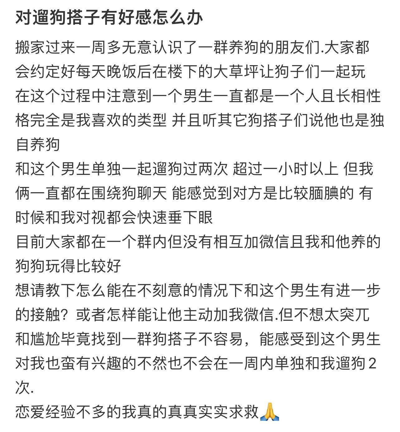 对遛狗搭子有好感怎么办​​​