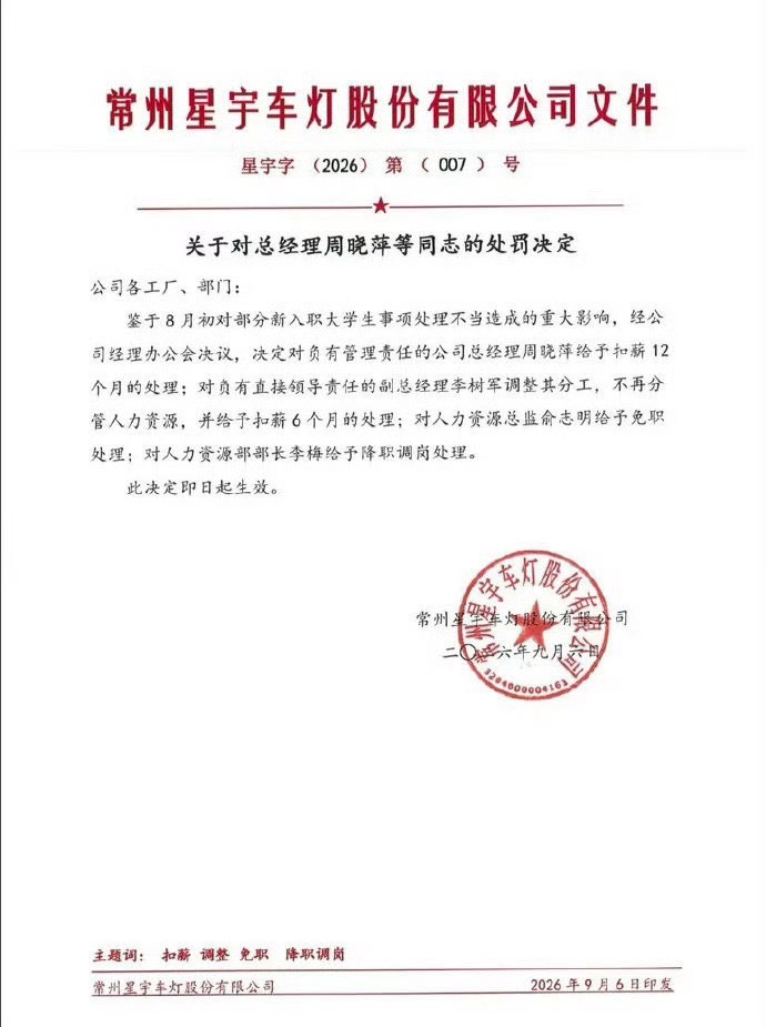 #星宇股份处罚背锅#被免职的“人力资源总监”俞志明，到底是不是来背锅的？答案几乎是明摆着的。第一，公