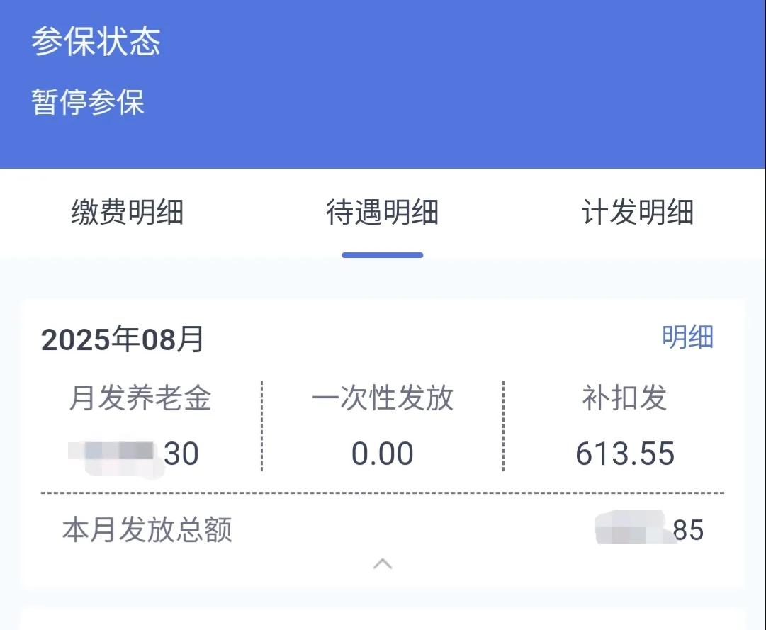 好消息来了，河北人社八月份已显示上涨后的养老金总额，补扣发那是七个月的补发数额。