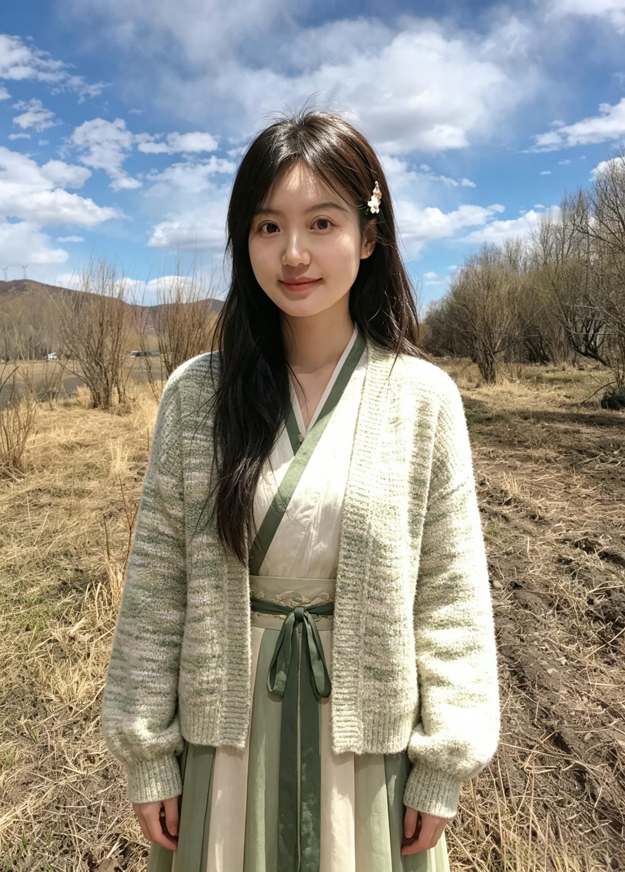 晴光摇浅草，云影漫山阿。衣染春风色，人如柳上波。