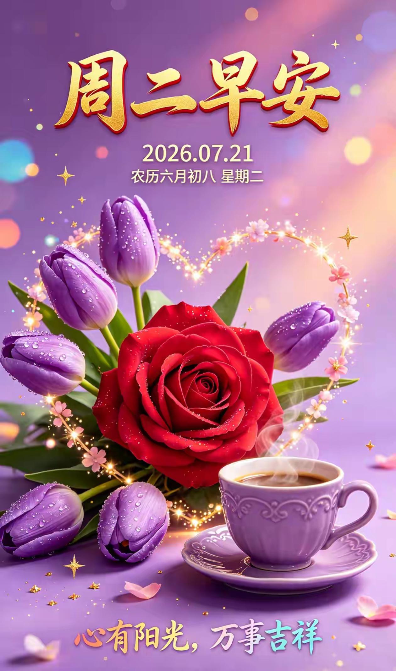 🌺2026./7月21日，时光温柔，岁月安然，静心度盛夏🌺🌴☀️早安