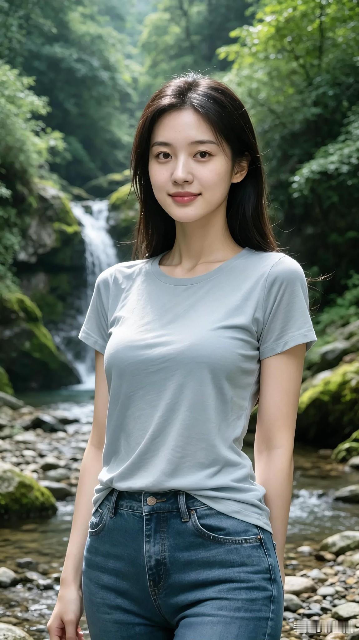 深林落飞泉，溪石纳清欢。置身山水之间，寻内心本来模样。青山默然，流水轻弹