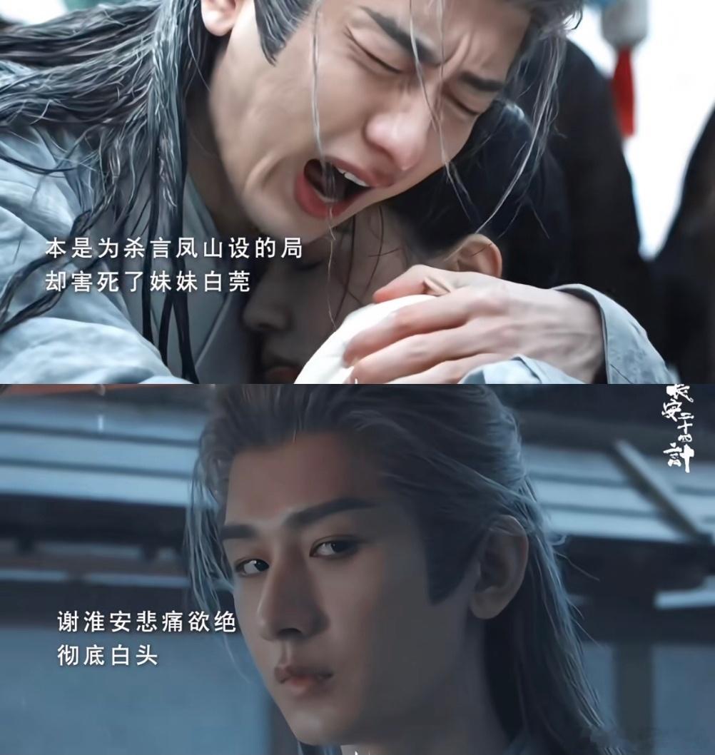 成毅这是怎么了，一个劲儿地虐比李莲花还苦，妹妹身亡后谢淮安彻底白头这眼神仿佛在说