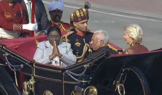 1月27日，据社交网站报道，近日，印度新德里卡尔塔维亚大道举行第77届共和国日盛