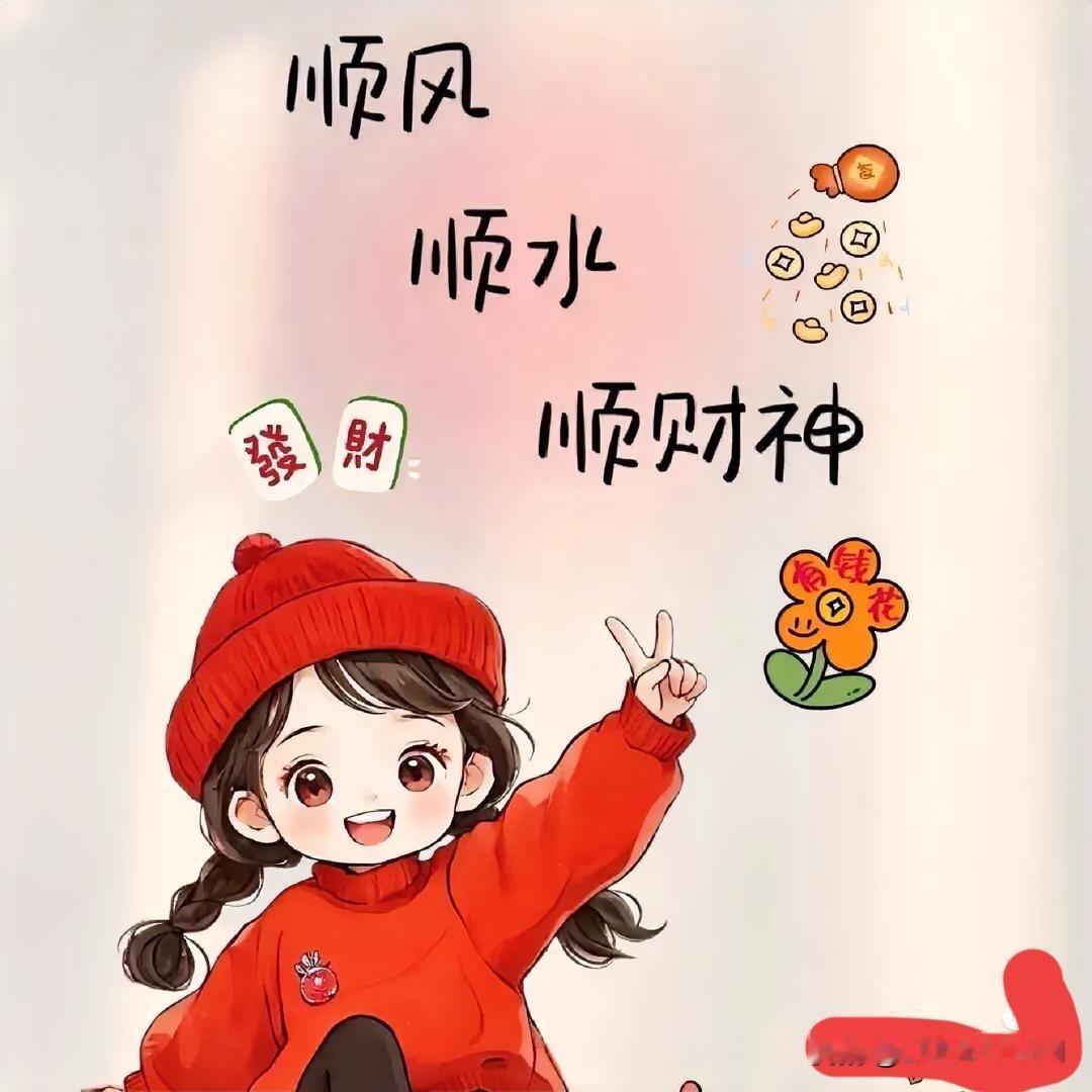 今天是被“顺风顺水顺财神”砸中的一天！红毛衣一穿，好运自动来～钱包鼓鼓、财运