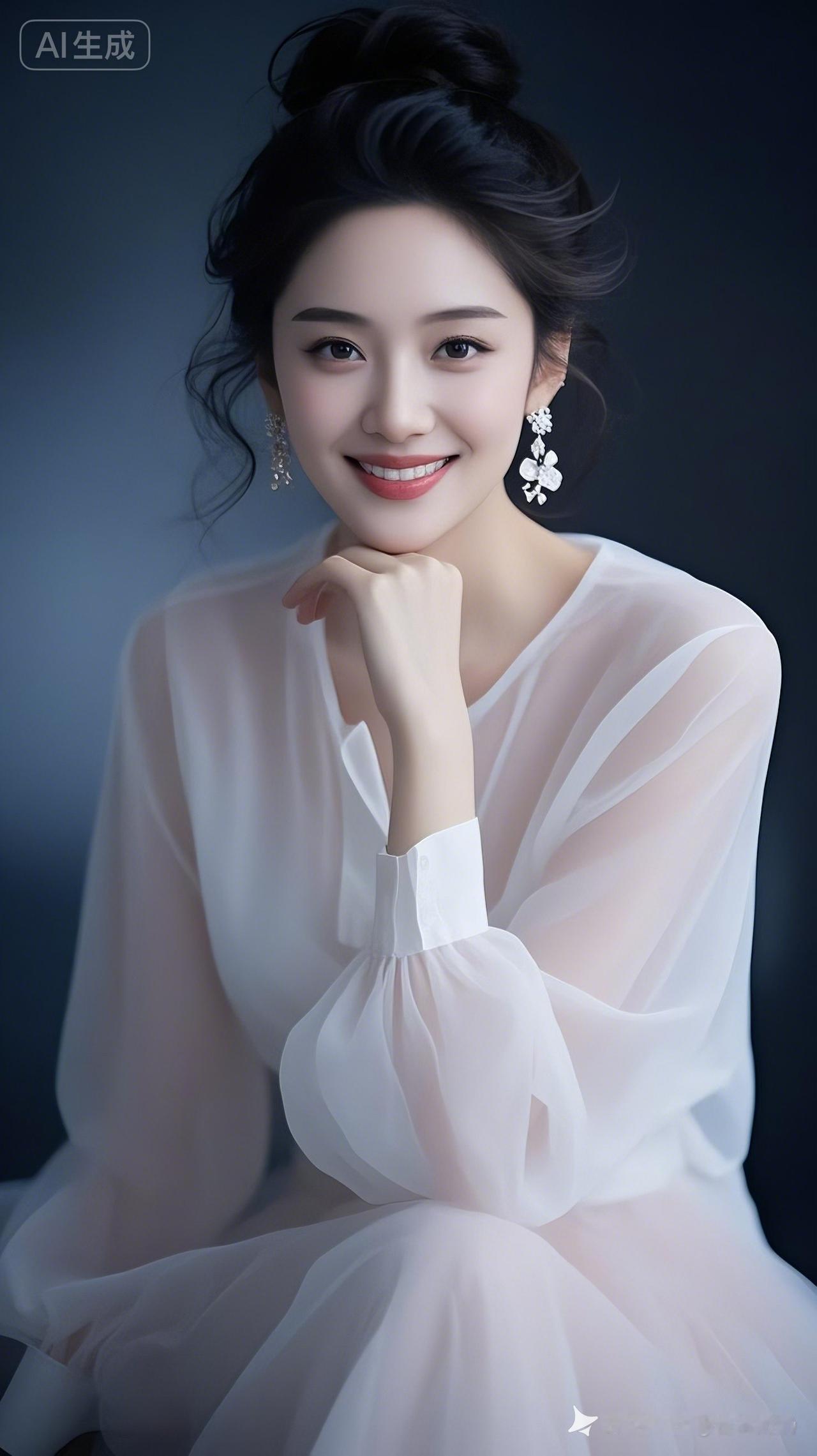 佳人天姿国色，容颜清丽脱俗娇俏甜美，眼明眉弯睫长琼鼻挺翘，雪肤发光樱唇娇艳，精致