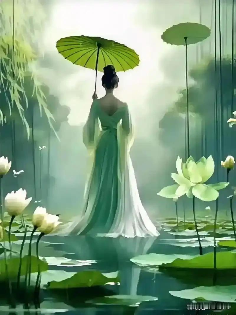 上联：月落一江水。如何对下联风拂半池荷