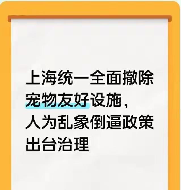 上海终于撤出公共场合理的宠物友好设施，而走到这一步其实恰恰就是那些宠物的主人自己