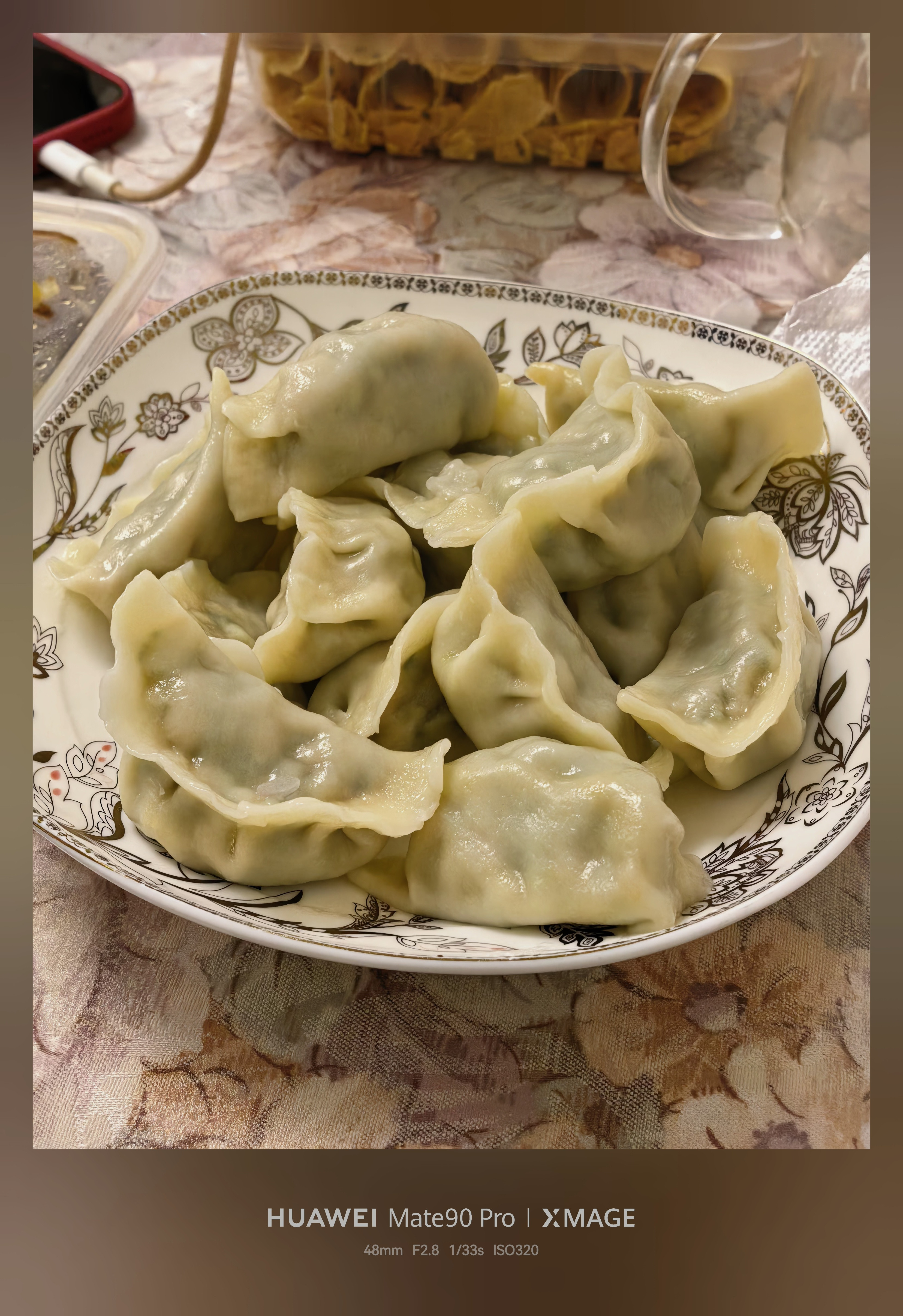 被我妈包的饺子留住，多待了两晚～韭菜馅饺子太香了！本来还打算数吃了几个，结果一口