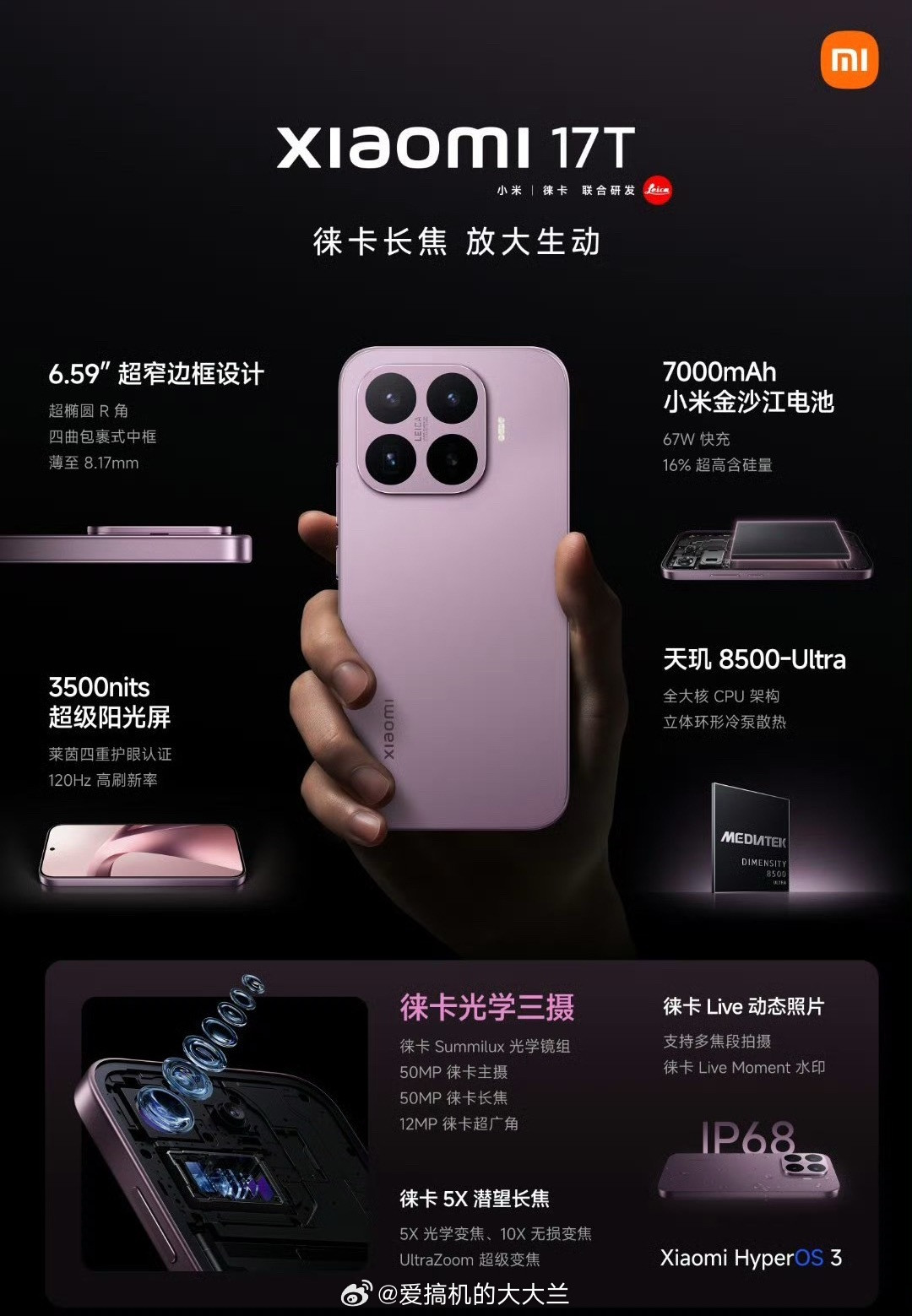 小米17T发布会小米17T售价2999元，国补完2549.15，小米数字系列重回